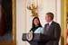 President George W. Bush presented the President’s Volunteer Service Award to Joann Yoon in a ceremony in the East Room of the White House on May 26, 2005. The ceremony, part of a White House celebration of Asian Pacific American Heritage Month, was also attended by President Yudhoyono of Indonesia.
