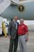 President George W. Bush presented the President’s Volunteer Service Award to Dick Stipe upon arrival in Orlando, Florida, on Tuesday, May 9, 2006.  Stipe is a volunteer with the Orlando Police Department and the Orlando Citizen Corps Council.  To thank them for making a difference in the lives of others, President Bush honors a local volunteer, called a USA Freedom Corps greeter, when he travels throughout the United States. Stipe is the 502nd volunteer to greet President Bush since March 2002.