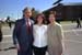 President George W. Bush met Laura Kay Brett upon arrival at Camp Lejeune, North Carolina, on Thursday, April 3, 2003. Brett is director of volunteer services at the Camp Lejeune Armed Services YMCA, helping to support military families who may have a loved one serving overseas.