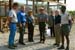 President George W. Bush met Melvin D. Caradine upon arrival at the Santa Monica Mountains National Recreation Area on Friday, August 15, 2003.  For nearly ten years, Caradine has served as a recreation area volunteer. 