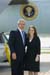 President George W. Bush met Amy Bickel upon arrival in Des Moines, Iowa, on Tuesday, August 31, 2004.  Bickel is an active volunteer with the Central Iowa Young Women’s Leadership Institute, a program designed to help high school girls develop strong leadership skills and a commitment to community service.  