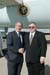 President George W. Bush presented the President’s Volunteer Service Award to Jim Van Strien upon arrival in Raleigh, North Carolina, on Thursday, February 10, 2005.  Van Strien, 72, is an active volunteer with the Retired and Senior Volunteer Program (R.S.V.P.).