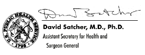 HHS seal and Dr. Satcher's signature