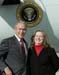 President George W. Bush presented the President’s Volunteer Service Award to Eva Bradshaw upon arrival at the airport in Columbus, Ohio, on Thursday, September 28, 2006.  Bradshaw is a volunteer with TECH CORPS Ohio. To thank them for making a difference in the lives of others, President Bush honors a local volunteer, called a USA Freedom Corps Greeter, when he travels throughout the United States.  President Bush has met with more than 500 individuals around the country, like Bradshaw, since March 2002.