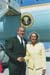 President George W. Bush met Donna Huck upon arrival in Miami, Florida, on Friday, April 23, 2004.  Huck is an active volunteer at the Miami Children’s Hospital.