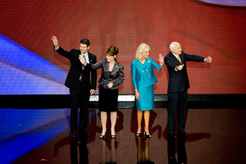 The running mates and their spouses