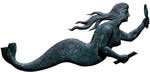 The mermaid weathervane, discovered in Wayland, Massachusetts, had been carved by Warren Gould Roby circa 1825–1850
			
—Courtesy Shelburne Museum