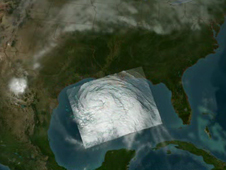 Still of Hurricane Ike animation