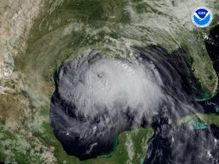 Hurricane Ike regional imagery, 2008.09.12 at 1345Z. Centerpoint Latitude: 28:16:20N Longitude: 94:46:42W. 
