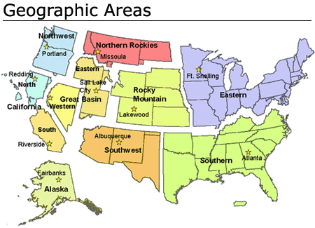 Geographic Areas map