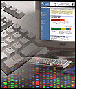 Collage image of dataprocessing equipment
