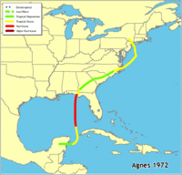 Click for a larger map of Hurricane Agnes 1972