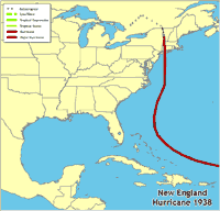 Click for a larger map of the New England Hurricane of 1938