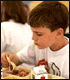 Boy having lunch at school