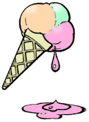 Animation: a dripping ice cream cone
