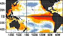 Image of Pacific Sea Surface Temperatures during El Nino event