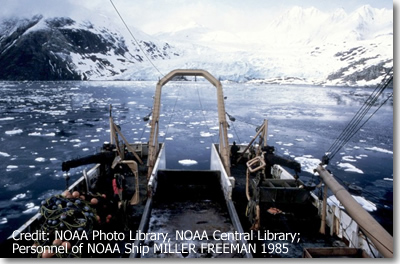 picture of snow and ice from NOAA Ship Miller Freeman 1985