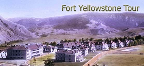 Photo of Historic Fort Yellowstone looking east toward the fort from a high vantage point on Kite Hill