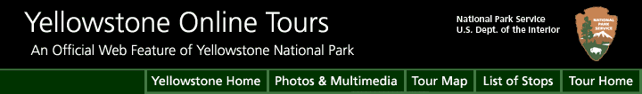 Yellowstone Online Tours Black Banner with NPS Arrowhead Logo