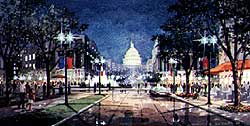 Rendering of South Capitol street at night