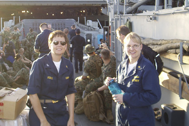 CAPT Kathleen Downs aboard the USS Peleliu.