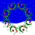 Crystal structure of a protein with unknown function from Xanthomonas campestris, a plant pathogen. Eight copies of the protein crystallized to form a ring. Holiday graphic created by Ken Schwinn and Sonia Espejon-Reynes, New York SGX Research Center for Structural Genomics.