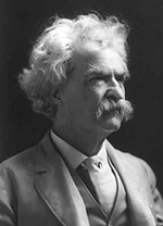 Portrait of Mark Twain,    head-and-shoulders portrait, facing front