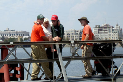 Image of USGS Scientists during Search and Rescue operations during Hurricane Katrina