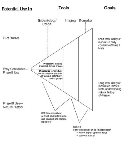 Diagram showing the project structure of the Osteoarthritis Initiative