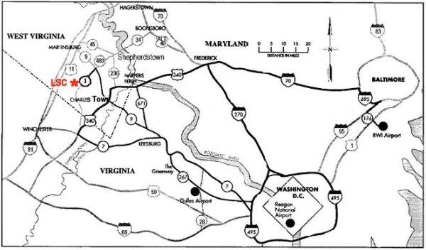 Map to Leetown Science Center