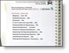 Screenshot of the How to Sequence a Genome portion of the Education Kit: Understanding the Human Genome Project