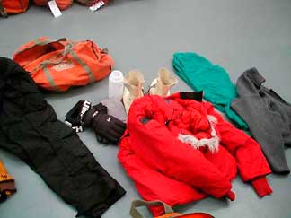 Examples of clothing worn in Antarctica