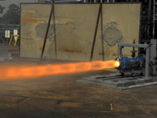 Engineers at NASA's Marshall Center test firing the ullage settling motor on Sept. 11.