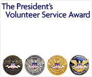 The President's Volunteer Service Award - Learn more at www.presidentialserviceawards.gov