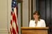 Desiree T. Sayle, Director of USA Freedom Corps, addresses recipients of the President's Volunteer Service Award from Community Build Day Reception and Award Ceremony in the Indian Treaty Room on Wednesday, September 20, 2006.