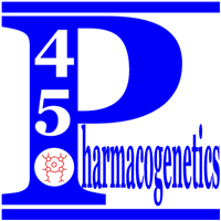 Pharmacogenetics Group logo includes chemical structure and P 45