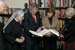 President George W. Bush and Mrs. Laura Bush visit the "book nook" at the Little Sisters of the Poor Tuesday, Dec. 18, 2007, in Washington, D.C. With them are, from left: Archbishop Donald Wuerl of the Archdiocese of Washington, Mother Benedict de la Passion, Superior and President of Little Sisters of the Poor, and Mary Ann Lucey, volunteer librarian.