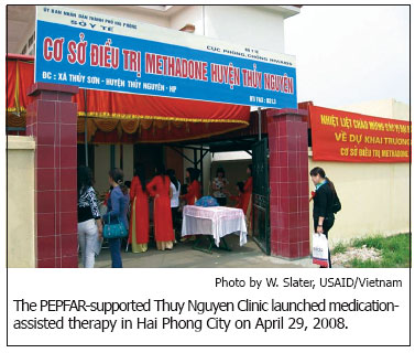 The PEPFAR-supported Thuy Nguyen Clinic launched medication-assisted therapy in Hai Phong City on April 29, 2008. Photo by W. Slater, USAID/Vietnam
