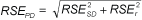 The relative standard error for the percent difference RSEPD is computed based on the relative standard errors of the numerator (RSESD) and the denominator (RSEr).