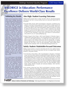 Education Performance Excellence Issue Sheet links to PDF file.