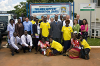 Participants are photographed during a site visit to The AIDS Support Organization (TASO) on June 4, 2008. Photo by Arne Clausen.