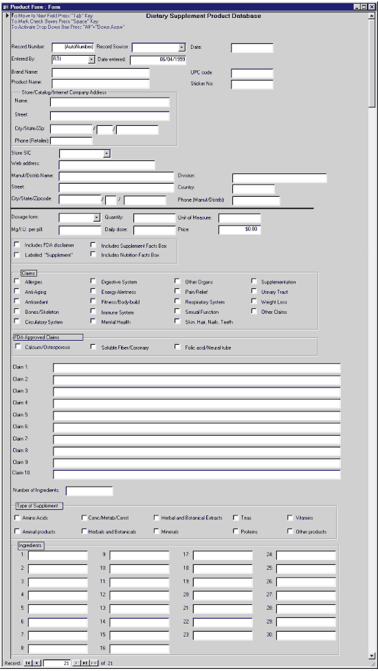 Product Form