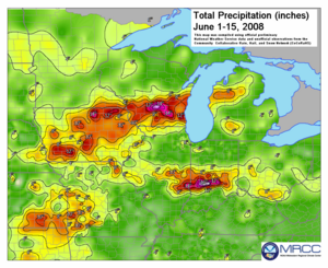 Image of Midwest Precipitation in June 2008