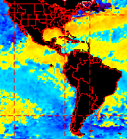 NOAA satellite image of developing El Niño.