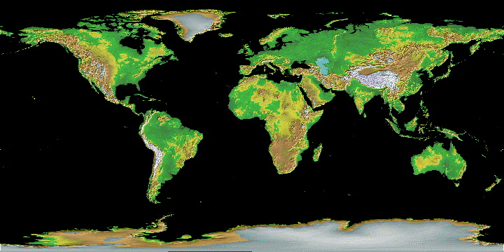 Color-Shaded relief image of GLOBE data