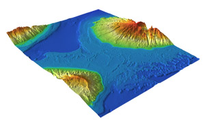 Perspective view of Lahaina, Hawaii DEM