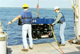 Launching the Hela ROV for the September didemnum study and live dive broadcast