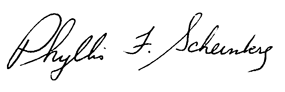 Signature of Phyllis F. Scheinberg.