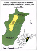 Upper Tygart Valley River Watershed dam project location