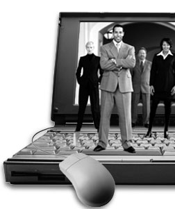 Artwork of people standing on a laptop computer ready to self-assess and take action.
